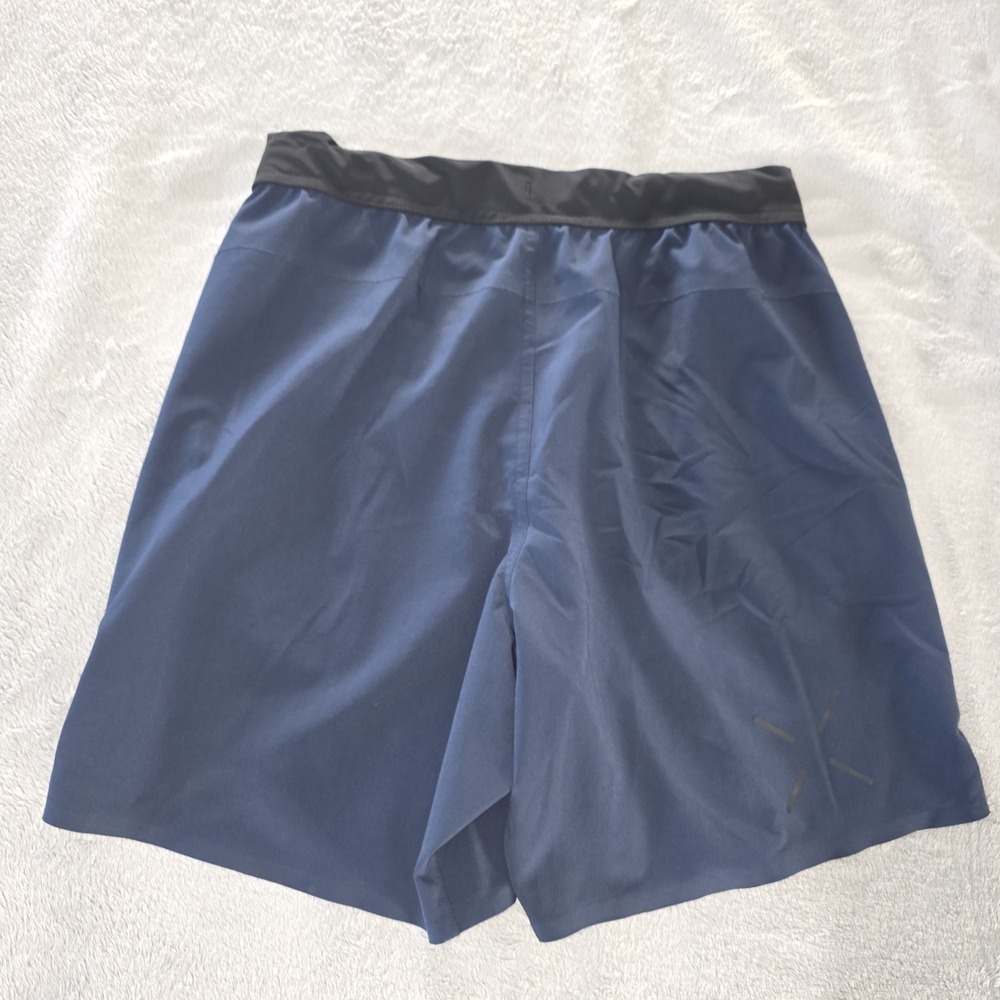 Ten Thousand Interval Shorts Mens Medium Blue Athletic Running Zip Pocket 7"